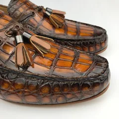 Crocodile Slip On Men Shoes Tassel Loafer BMBAS120195 image 2