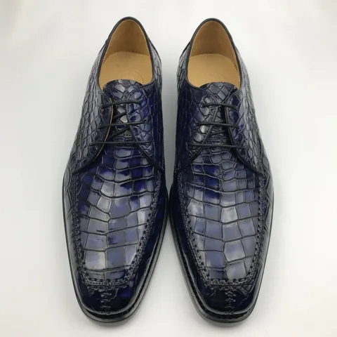 Genuine Crocodile Oxford Laces Leather Brogues Shoes BMBAS120197