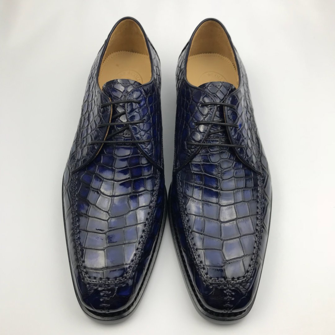 Genuine Crocodile Oxford Laces Leather Brogues Shoes BMBAS120197