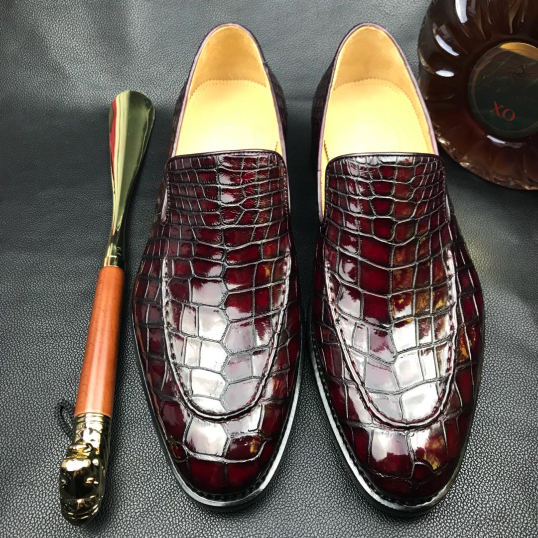 Men Dress Loafers Crocodile Prints Slip on BMBAS120201