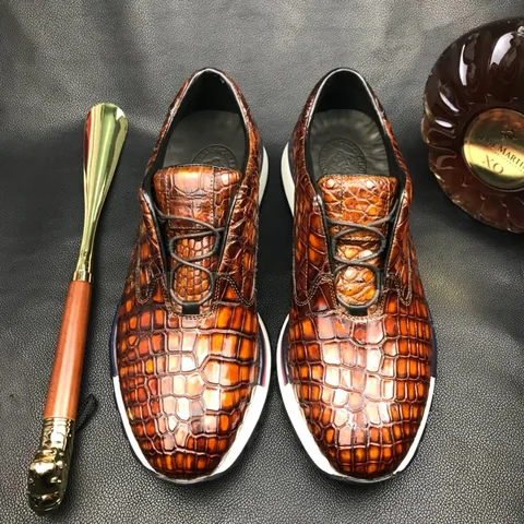 Scale-Patterned Lace-Up Shoes BMBAS120204