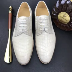 Crocodile Luxury Textured Leather Derby Dress Shoes BMWAS120209 image 1