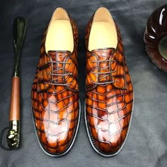 Men’s Classic Modern Crocodile Formal Derby Shoe BMBAS12070 image 1