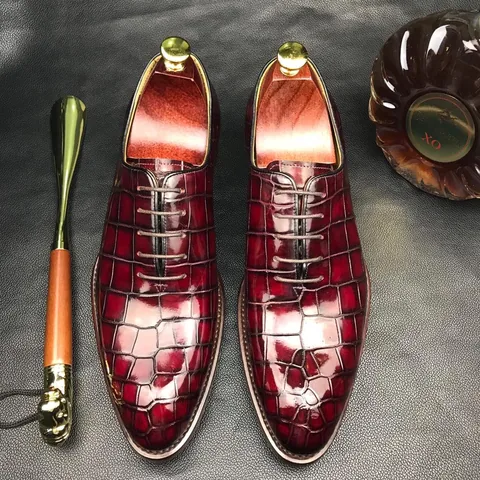 Men’s New Genuine Crocodile Oxford Shoes BMBAS12072