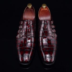 Monk Strap Shoes High-end Leather Crocodile Shoes BMBAS12057