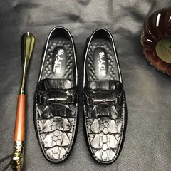 Crocodile Leather Casual Driving Slip-on Shoe BMBAS12075 image 1