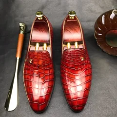 Driving Loafers Boat Shoes Slip On Crocodile BMBAS12084 image 1