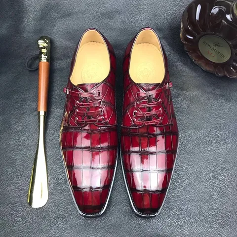 Men’s Business Shoes Crocodile Derby British Style BMBAS12086
