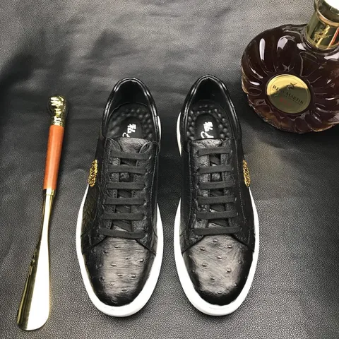 Ostrich Casual Leather Sneaker Shoes BMBOS12089