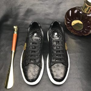 Ostrich Casual Leather Sneaker Shoes BMBOS12089