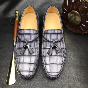 Men's Loafers Excellent Soft Crocodile Skin Flats