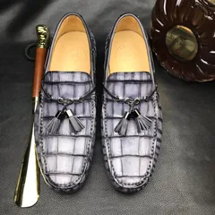 Men’s Loafers Excellent Soft Crocodile Skin Flats BMGAS12093 image 1