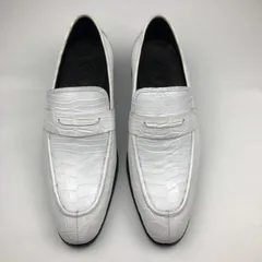 Crocodile White Loafer Shoes Texture Slip-Ons BMWAS12095 image 1