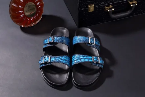 Men’s Open Toe Crocodile slippers BMBAS120107
