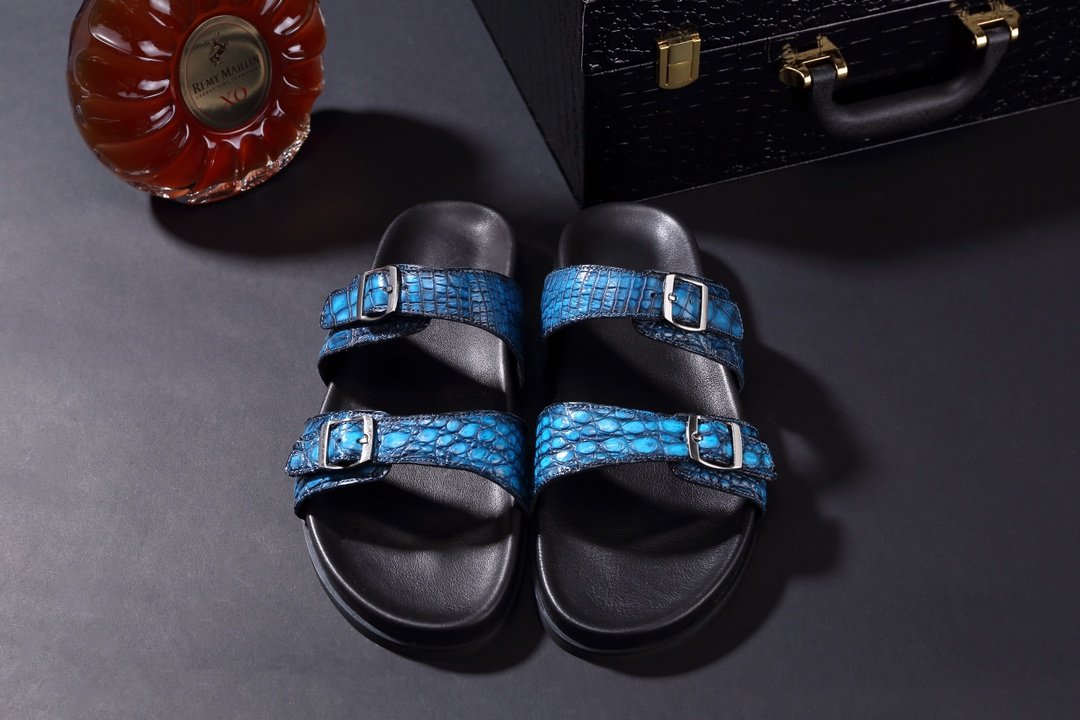 Men’s Open Toe Crocodile slippers BMBAS120107