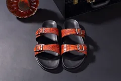 Men’s Casual Slip On Leather Crocodile Slippers BMOAS120111 image 1