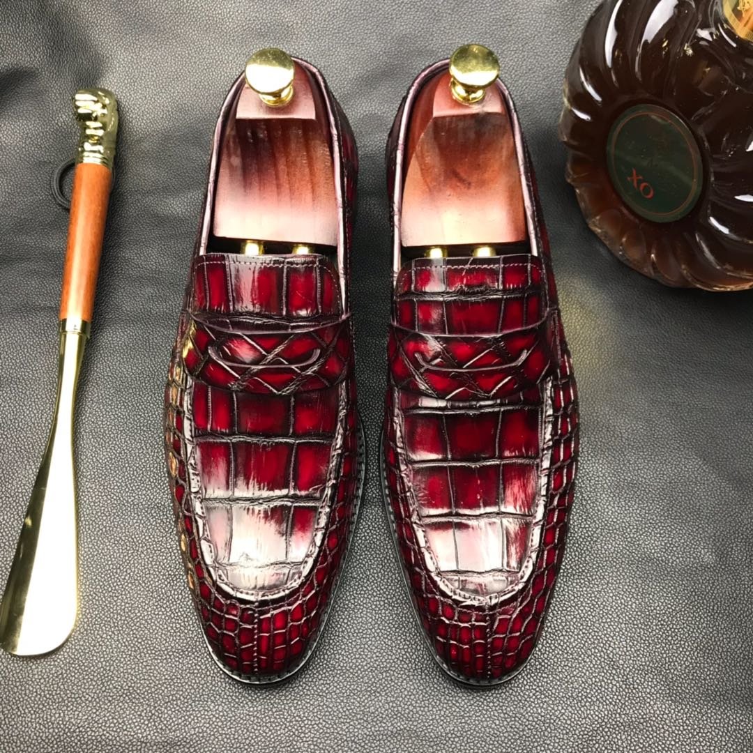 Men Crocodile Dress Shoes Peas Shoes BMBAS120118