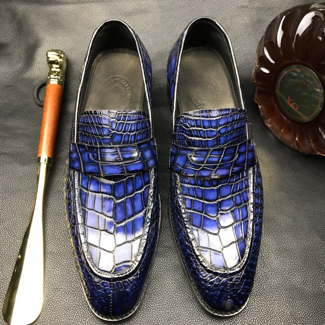 Mens Dress Shoes Genuine Crocodile Boat Shoes BMBAS120119