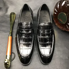 Men’s Soft Lightweight Penny Crocodile Loafers BMBAS120120 image 1