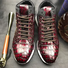 Men’s Casual Crocodile Leather Fashion Sneaker Shoes BMBAS120125 image 1
