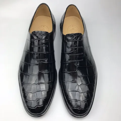 Scale-Patterned Lace-Up Oxford Shoes BMBAS120133