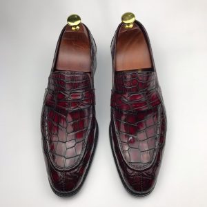 Dress Shoes Crocodile Print Loafer Genuine Leather