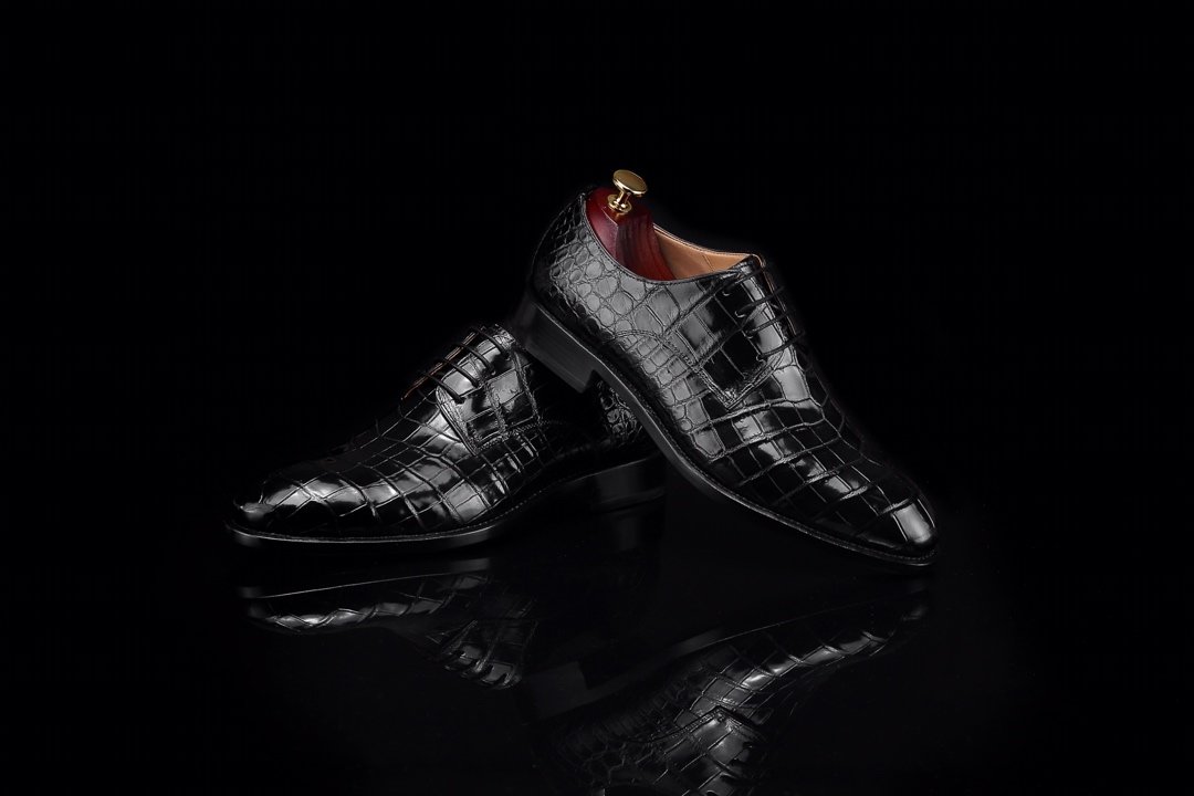 Men’s Crocodile Print Dress Shoes Lace-up Derby BMBAS120138 image 3