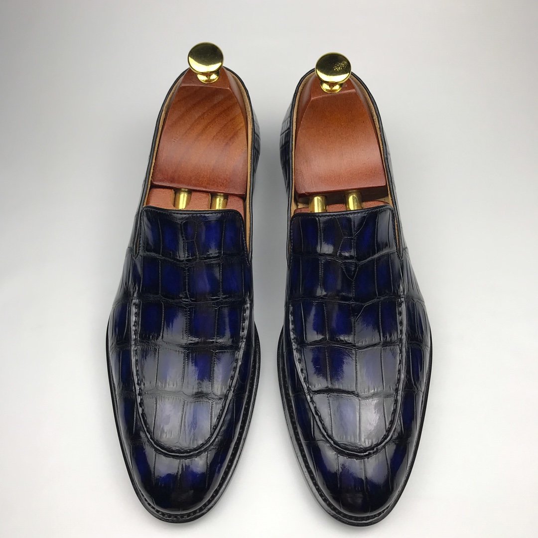 Mens Crocodile Slip-On Dress Loafer BMBAS12063