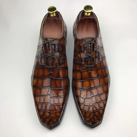 Handmade Chinese Shoes Crocodile Oxford BMBAS120144