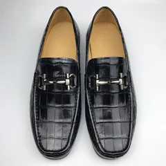 Crocodile Leather Casual Slip On Shoes Comfortable Loafer BMBAS120150 image 1