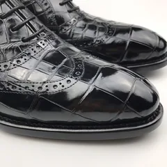 Men’s Genuine Crocodile Lace up Oxford Dress Shoes BMBAS120162 image 4