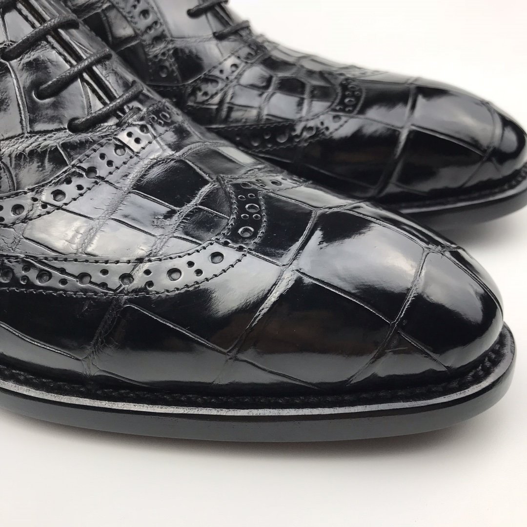 Men’s Genuine Crocodile Lace up Oxford Dress Shoes BMBAS120162 image 4