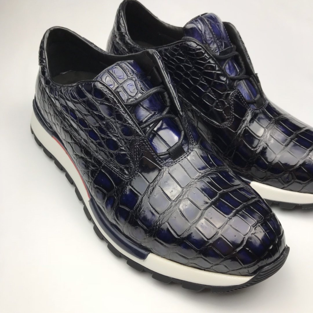 Crocodile Genuine Leather Derby Handmade Shoes BMBAS120167 image 4