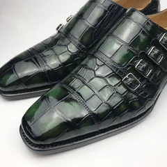 Men’s Crocodile Cap Toe Monk Strap Shoes BMGAS120170 image 4