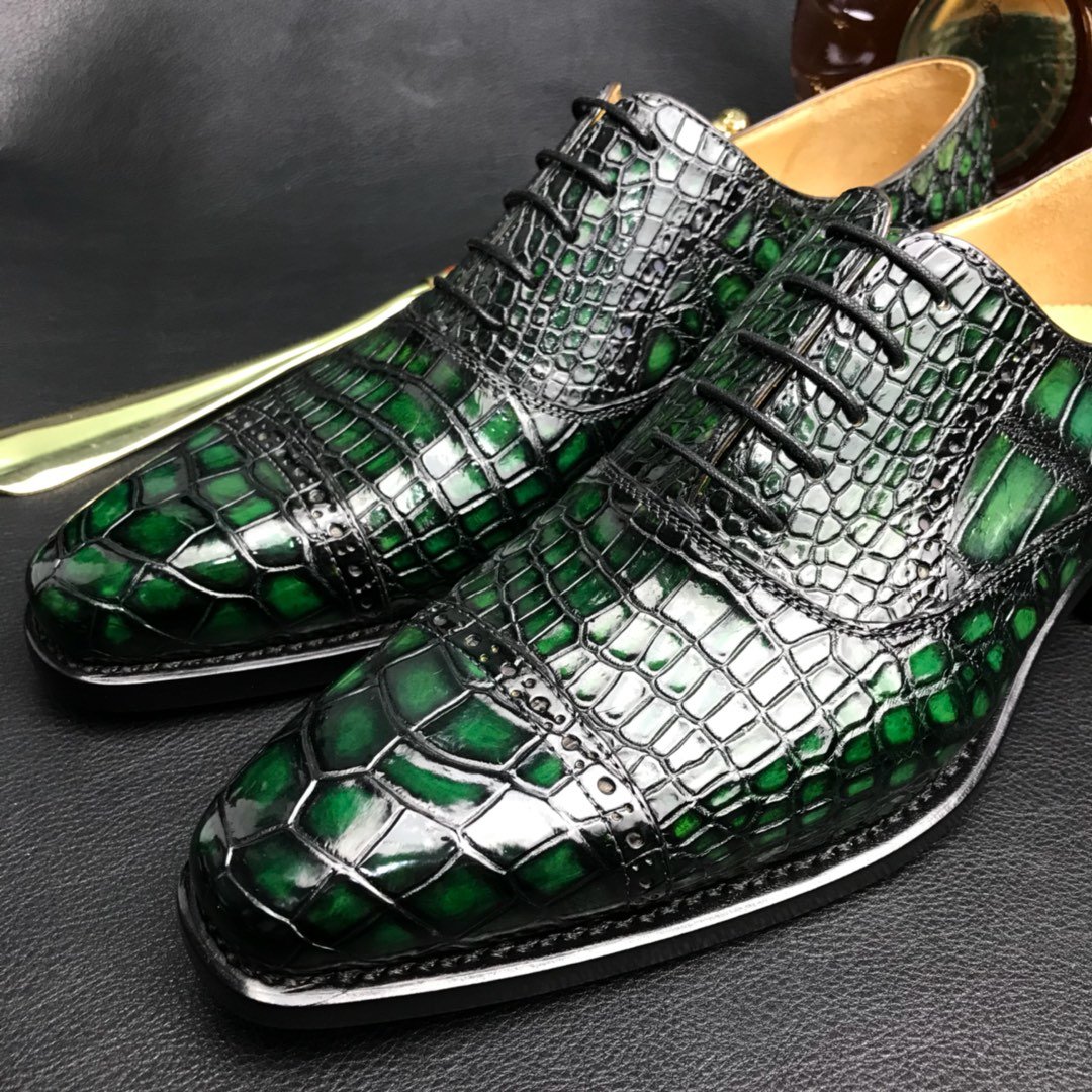 Crocodile Pattern Oxford Shoes Dress Shoes BMGAS120184 image 4