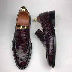 Genuine All Real Crocodile Skin Dress Shoe BMBAS12067 image 4
