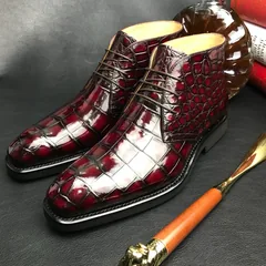 Pointed Toe Crocodile Derby Boots BMBAS120189 image 4