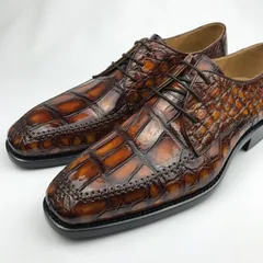 Derby Croc-Effect Leather Shoes BMBAS120200 image 4