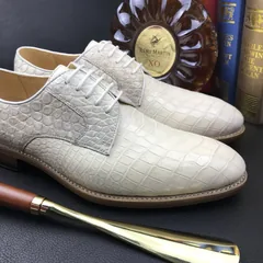 Crocodile Luxury Textured Leather Derby Dress Shoes BMWAS120209 image 4