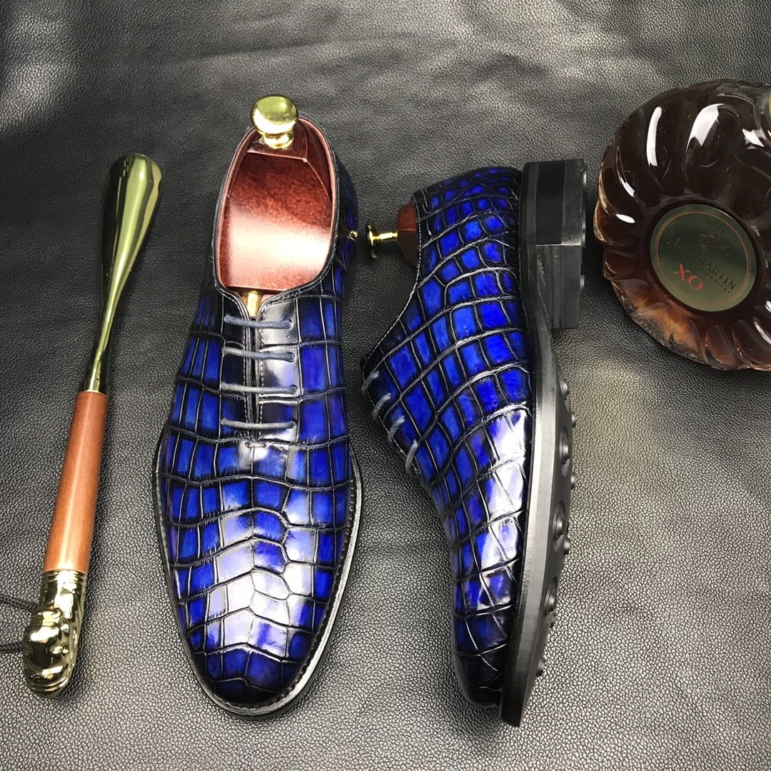 Classic Oxford Shoes Crocodile Formal Dress Shoes BMBAS12071 image 5