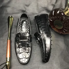 Crocodile Leather Casual Driving Slip-on Shoe BMBAS12075 image 5