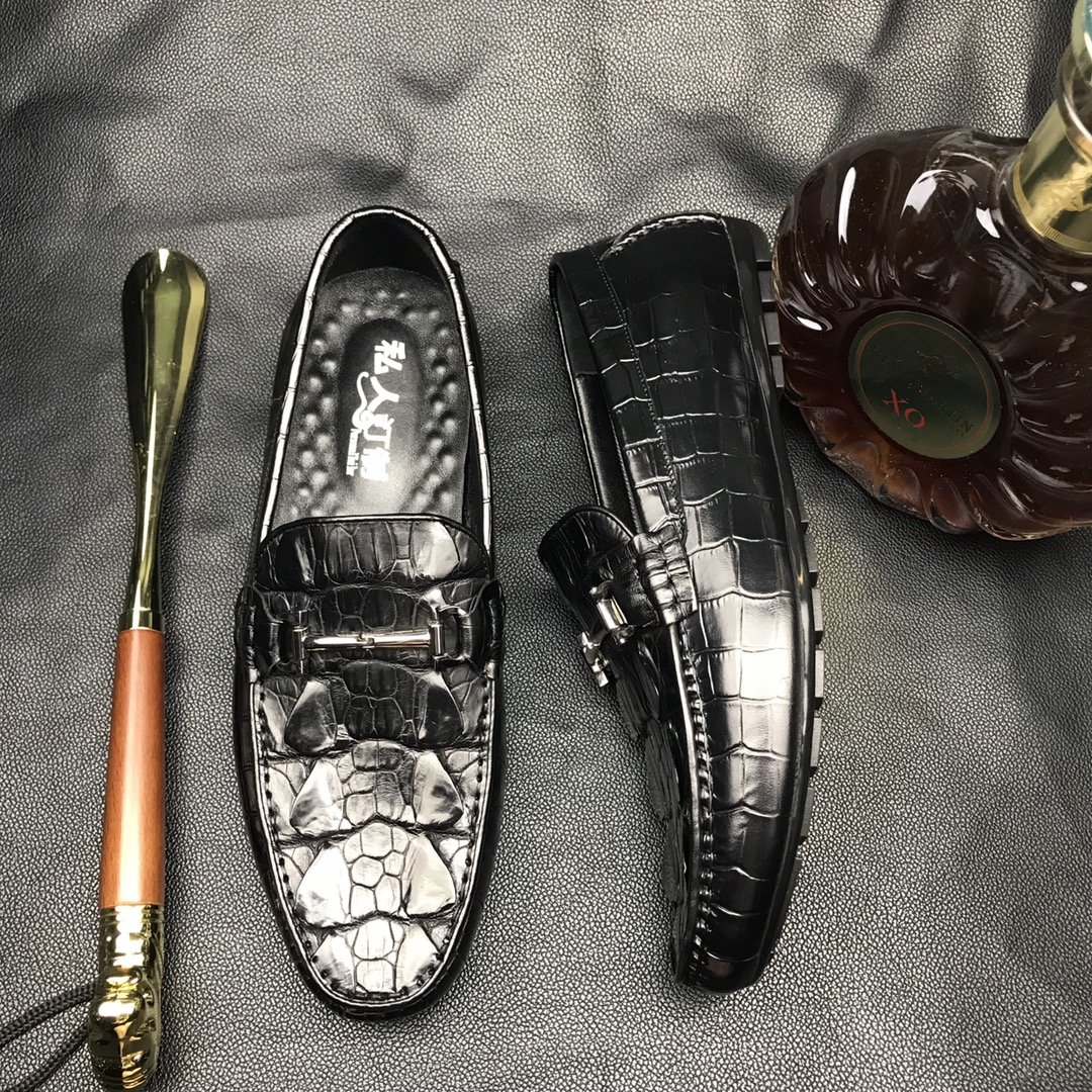 Crocodile Leather Casual Driving Slip-on Shoe BMBAS12075 image 5