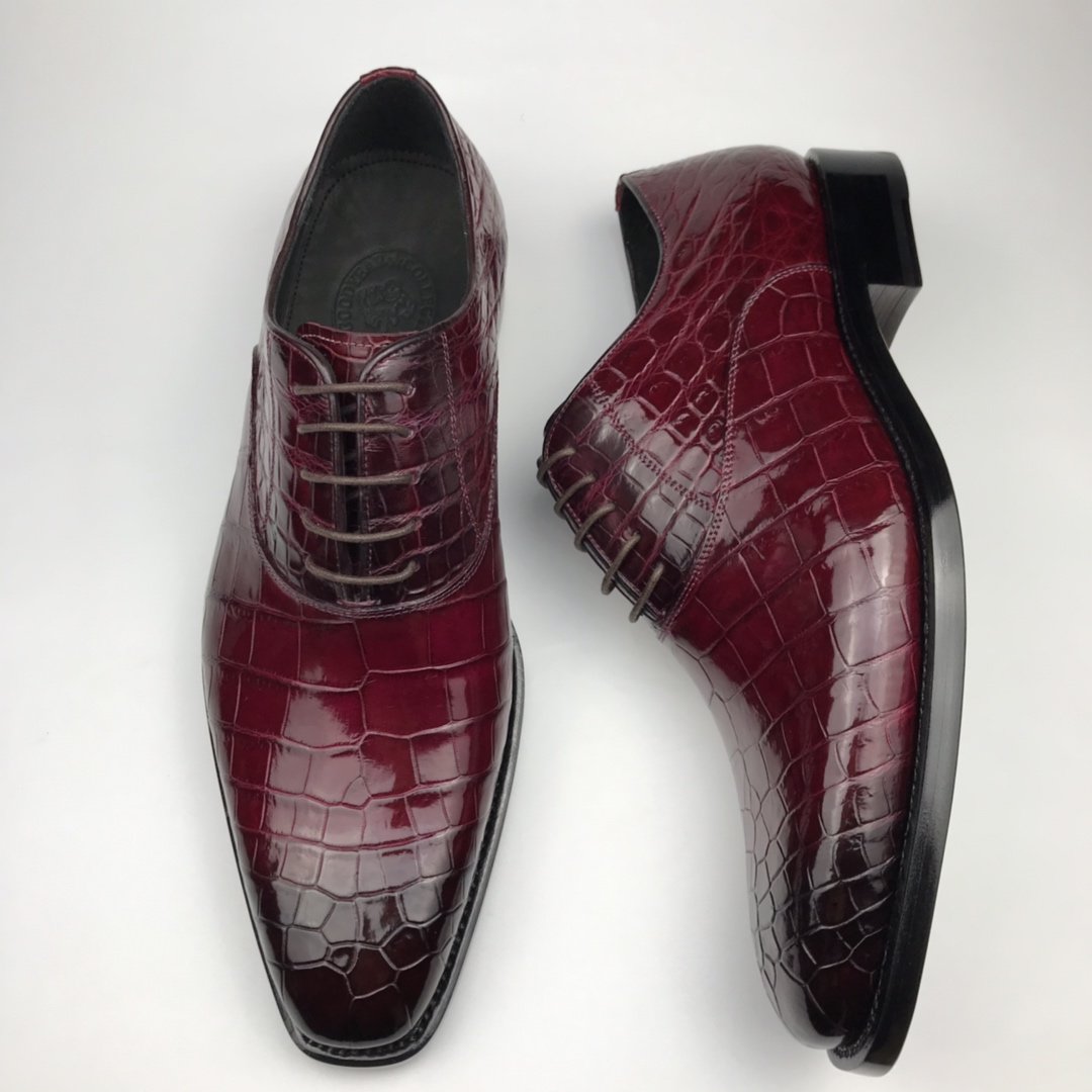 Men Dress Shoes Crocodile Pattern Oxford Business Shoe BMBAS12080 image 4