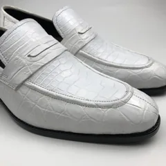 Crocodile White Loafer Shoes Texture Slip-Ons BMWAS12095 image 5
