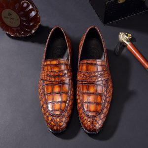 Croc Men's Genuine Exotic Loafer Shoes