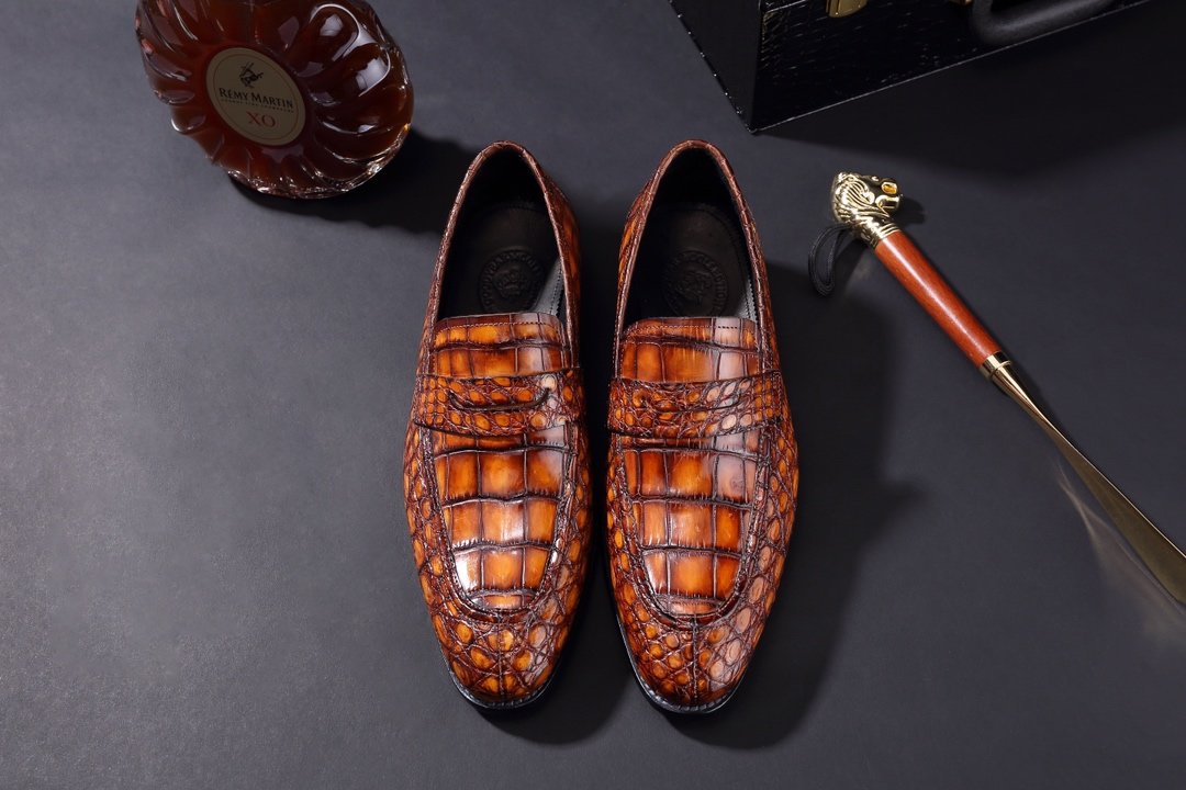 Croc Men’s Genuine Exotic Loafer Shoes BMBAS120103
