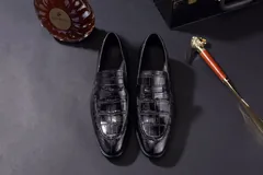 Men’s Soft Crcodile Genuine Leather Penny Loafers BMBAS120104 image 1