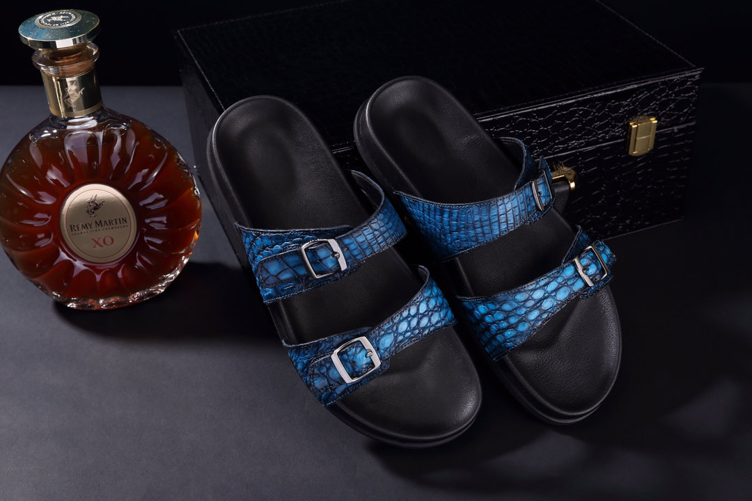 Men’s Open Toe Crocodile slippers BMBAS120107 image 3