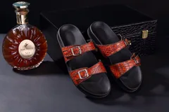 Men’s Casual Slip On Leather Crocodile Slippers BMOAS120111 image 5