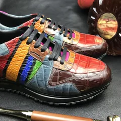 Men’s Colorful All Real Crocodile Skin Sneakers BMCAS120114 image 4